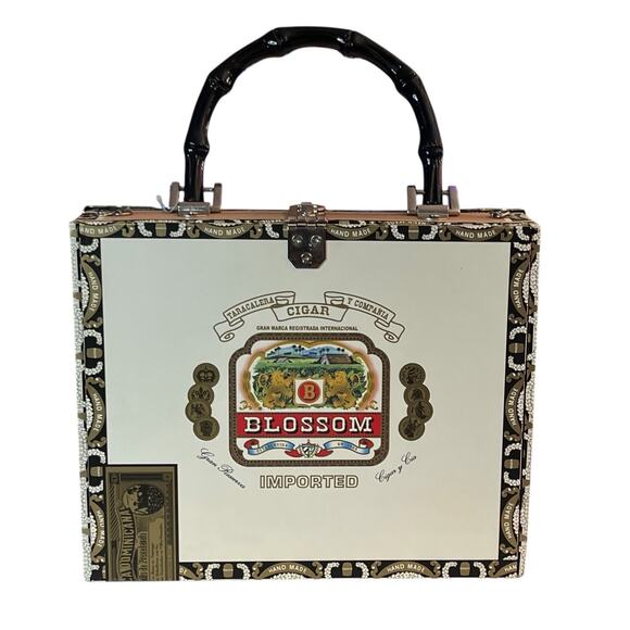 Vintage Blossom Cowgirl Horse Western Cigar Box Purse Handbag Top Handle - Picture 4 of 15